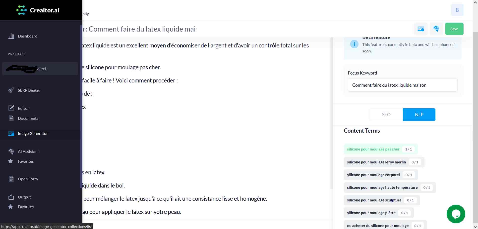 Fonctionnalité image de creaitor.ai
